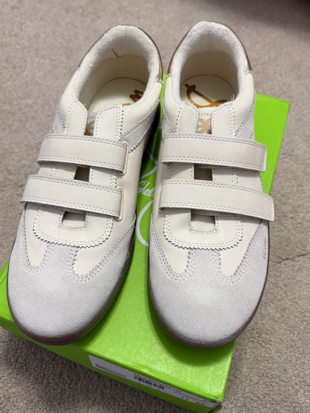 Sam Edelman White Velcro Sneakers